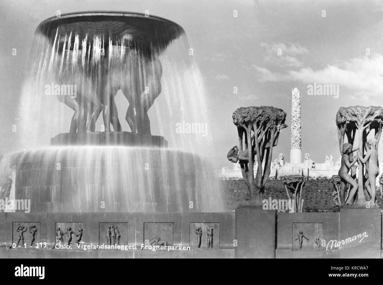 Statues and fountain in the Frognerpark, Oslo, Norway Stock Photo