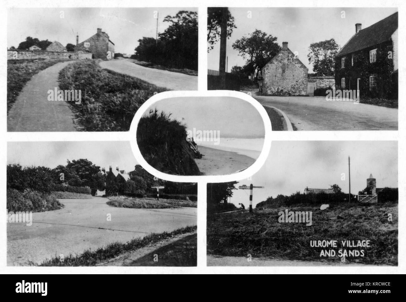 Five views of the village and sands of Ulrome, near Driffield, East Yorkshire. Date: 1950s Stock Photo