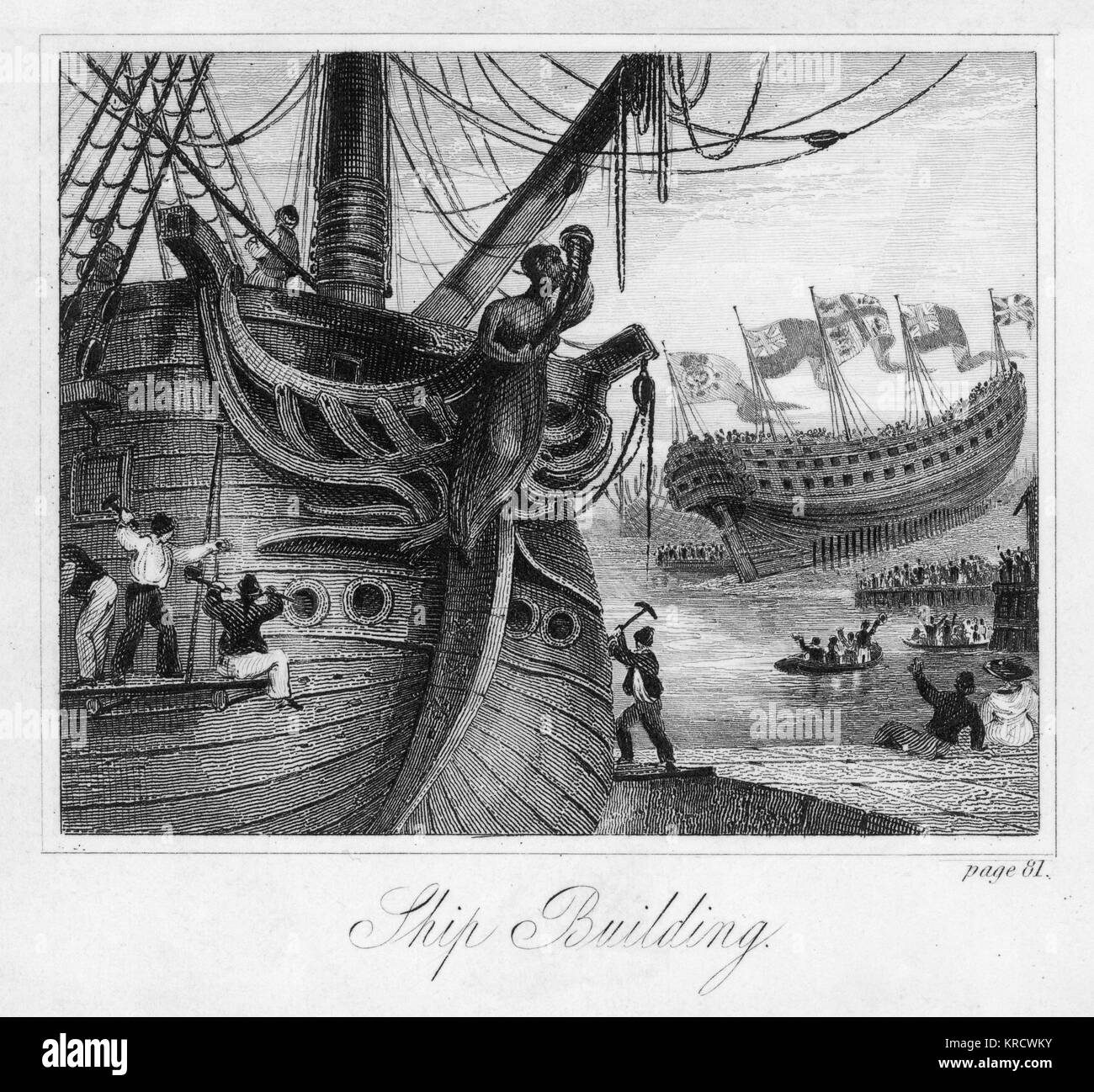 SHIPBUILDING 1832 Stock Photo