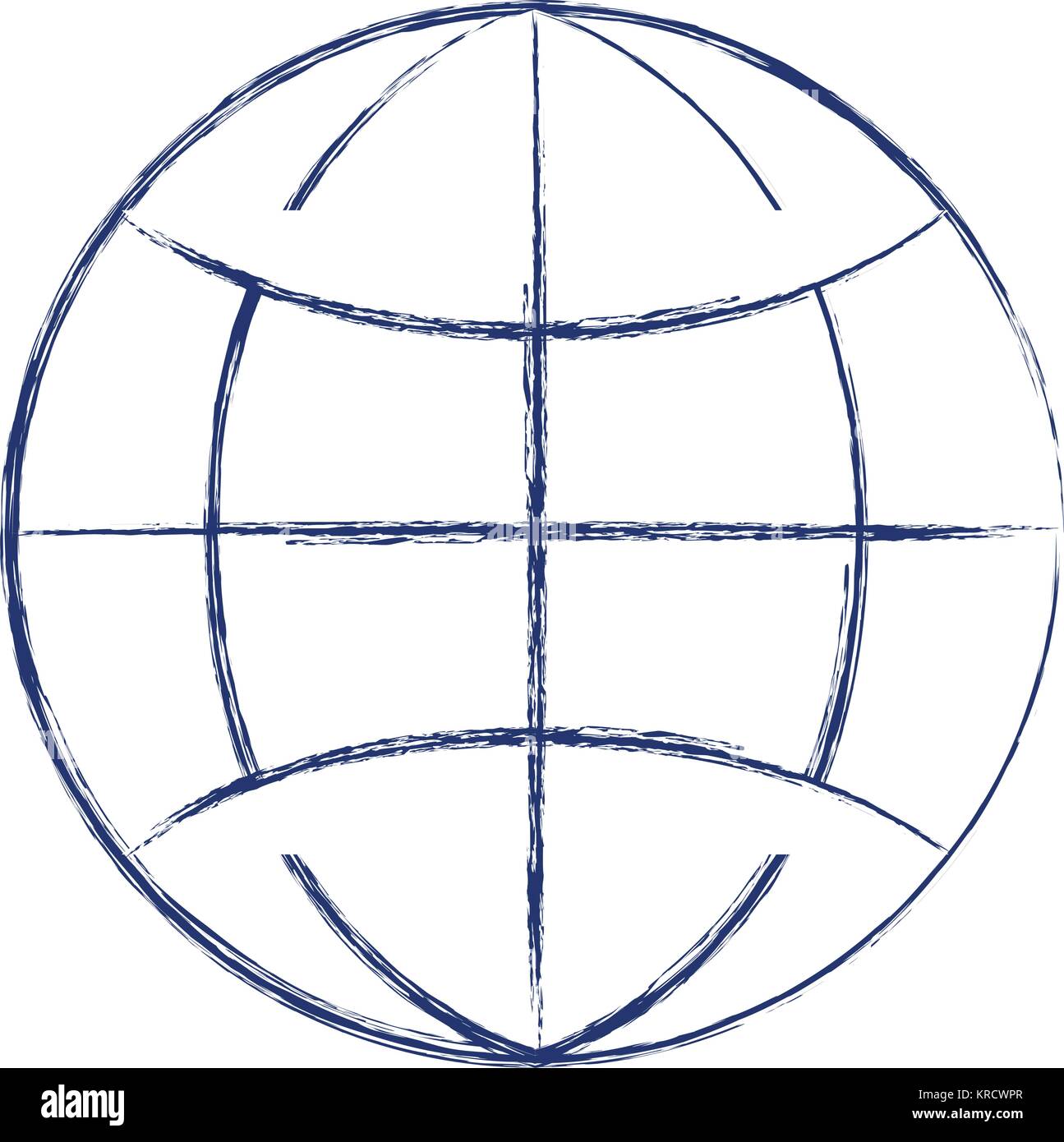 world globe flat icon in dark blue blurred silhouette Stock Vector ...