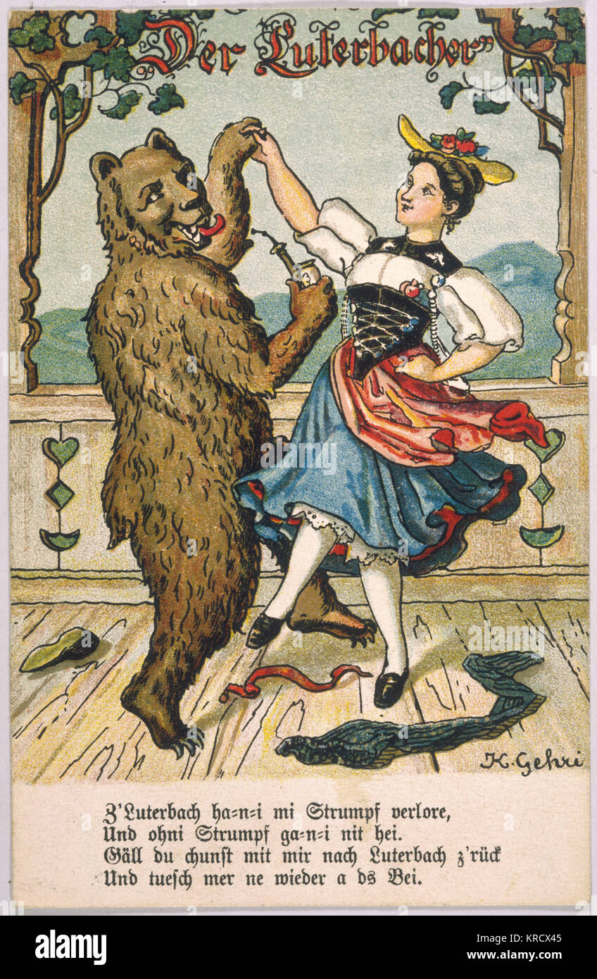 WOMAN DANCES WITH BEAR Stock Photo - Alamy