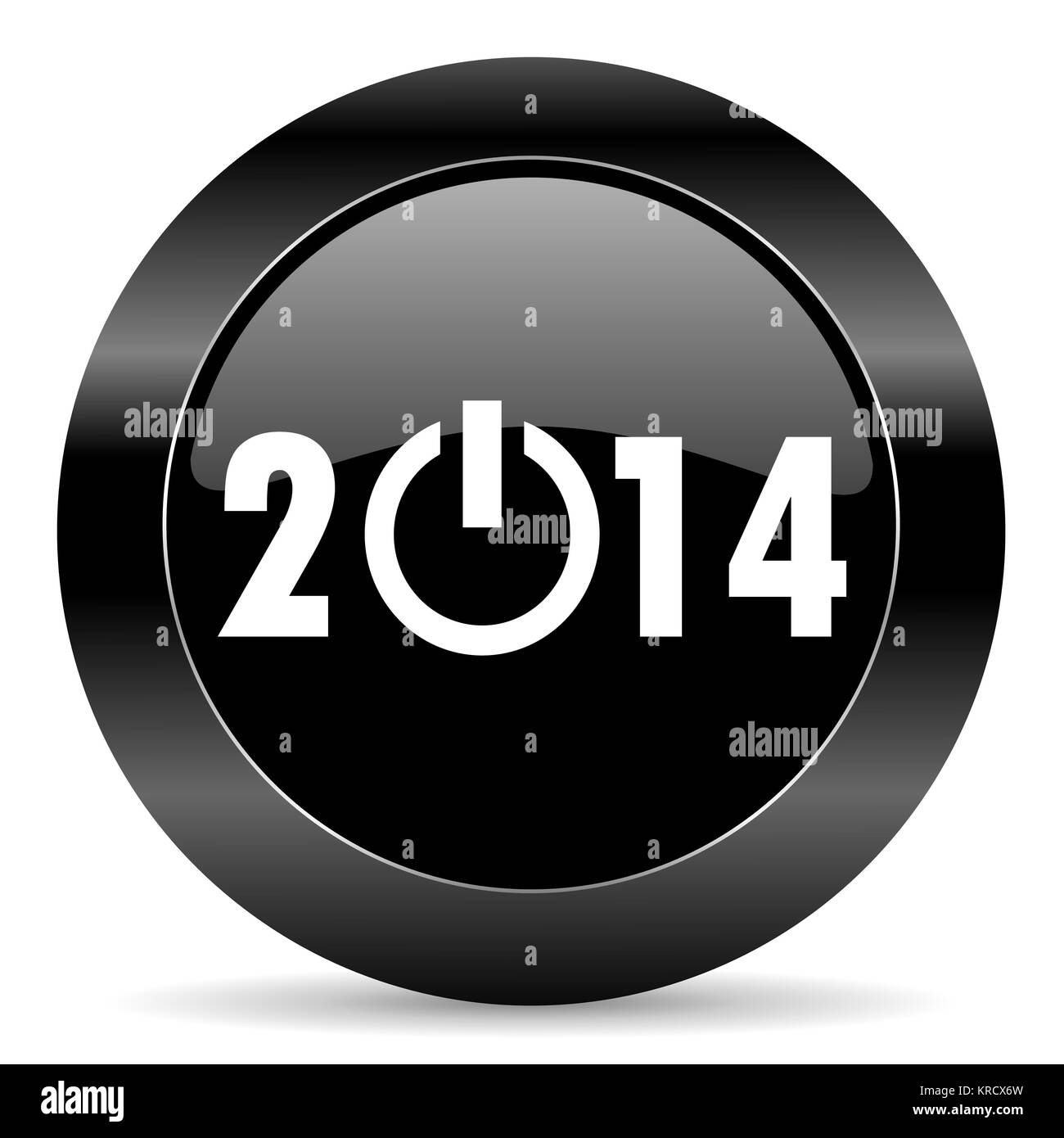 black circle web button on white background Stock Photo