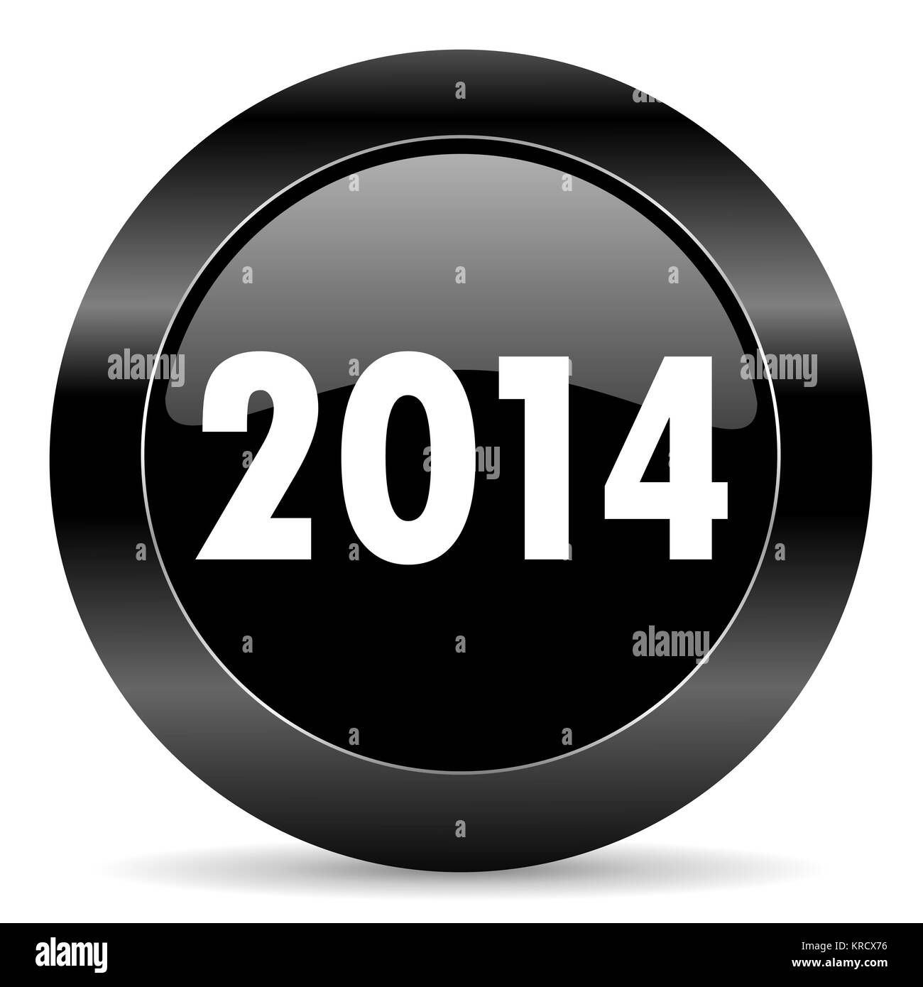 black circle web button on white background Stock Photo