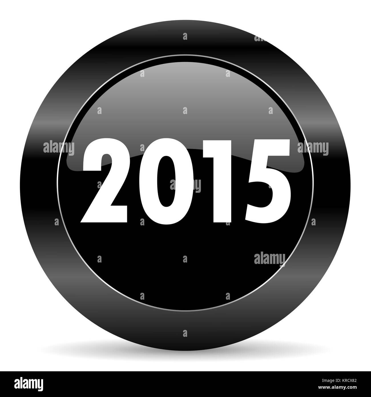 black circle web button on white background Stock Photo