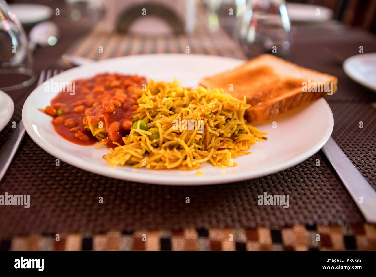 North Indian breakfast in hotel Stock Photo - Alamy