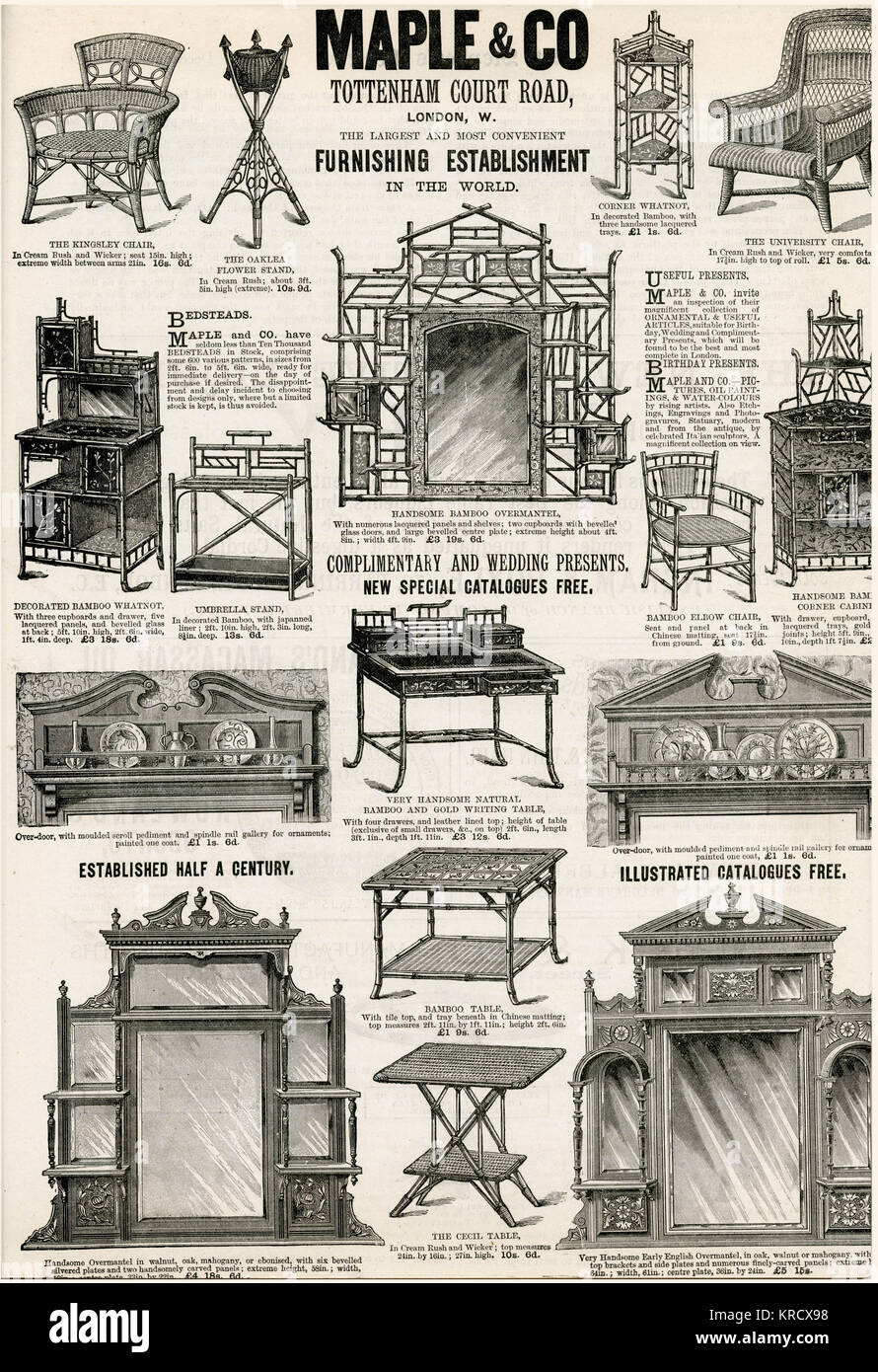 Advert for Maple & Co furniture 1890 Stock Photo Alamy
