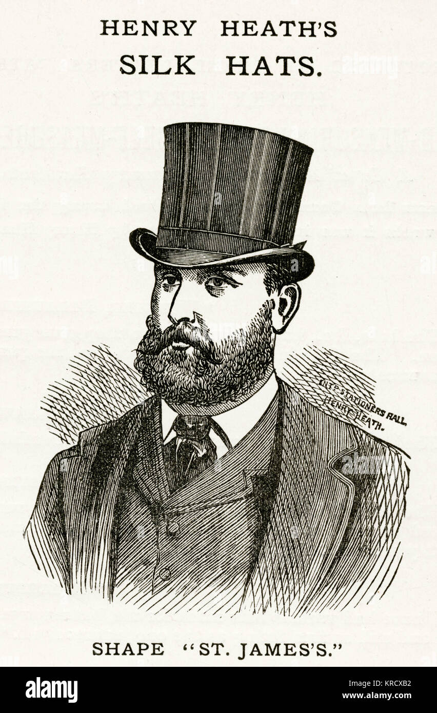 Henry Heath's, men's silk hats 1880 Stock Photo Alamy