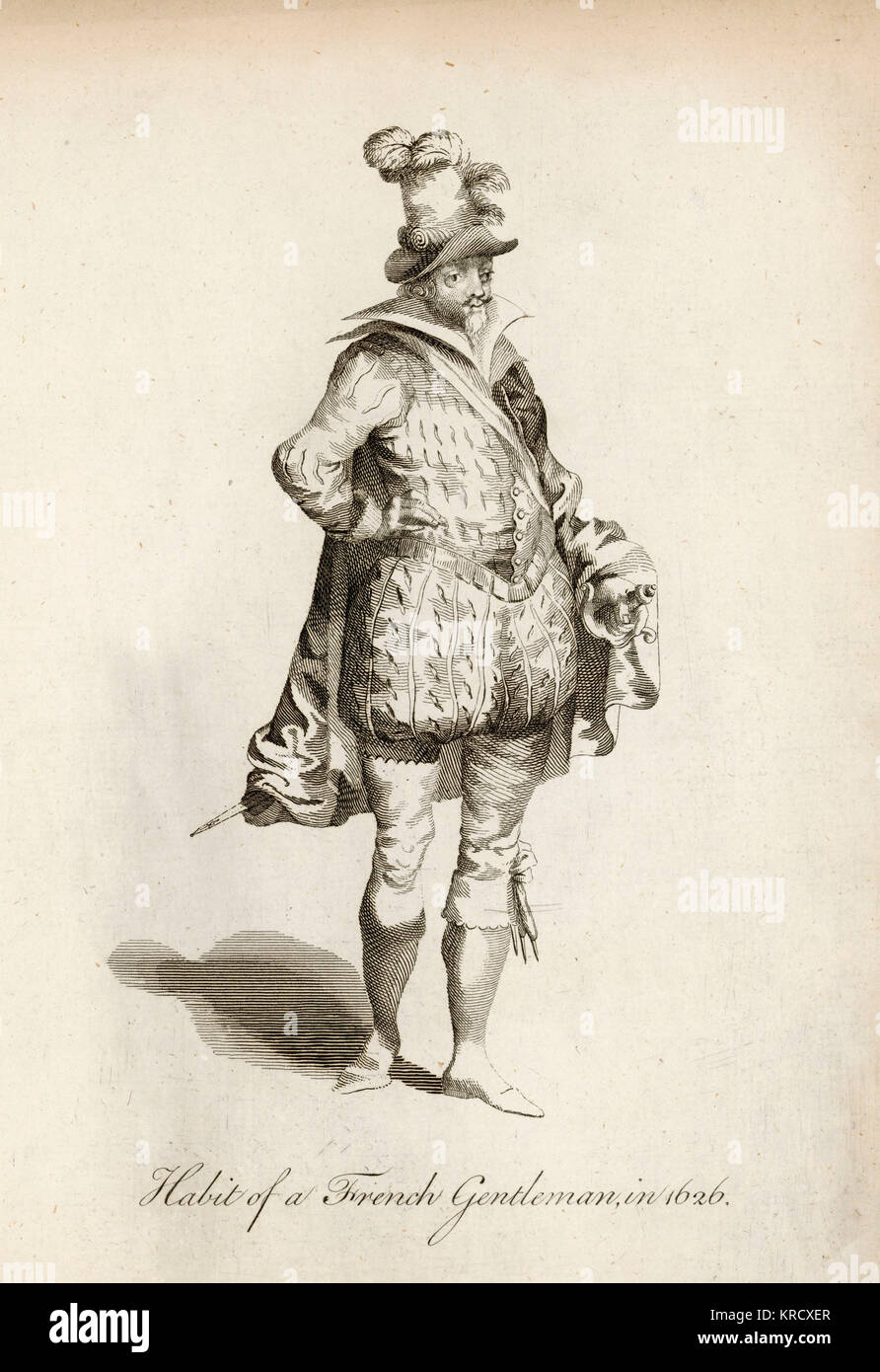 Habit of a French gentleman of 1626. Date: 1626 Stock Photo - Alamy
