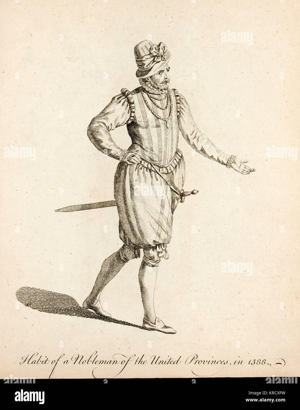 A nobleman of the United  Provinces, now known as the  Netherlands.        Date: 1588 Stock Photo
