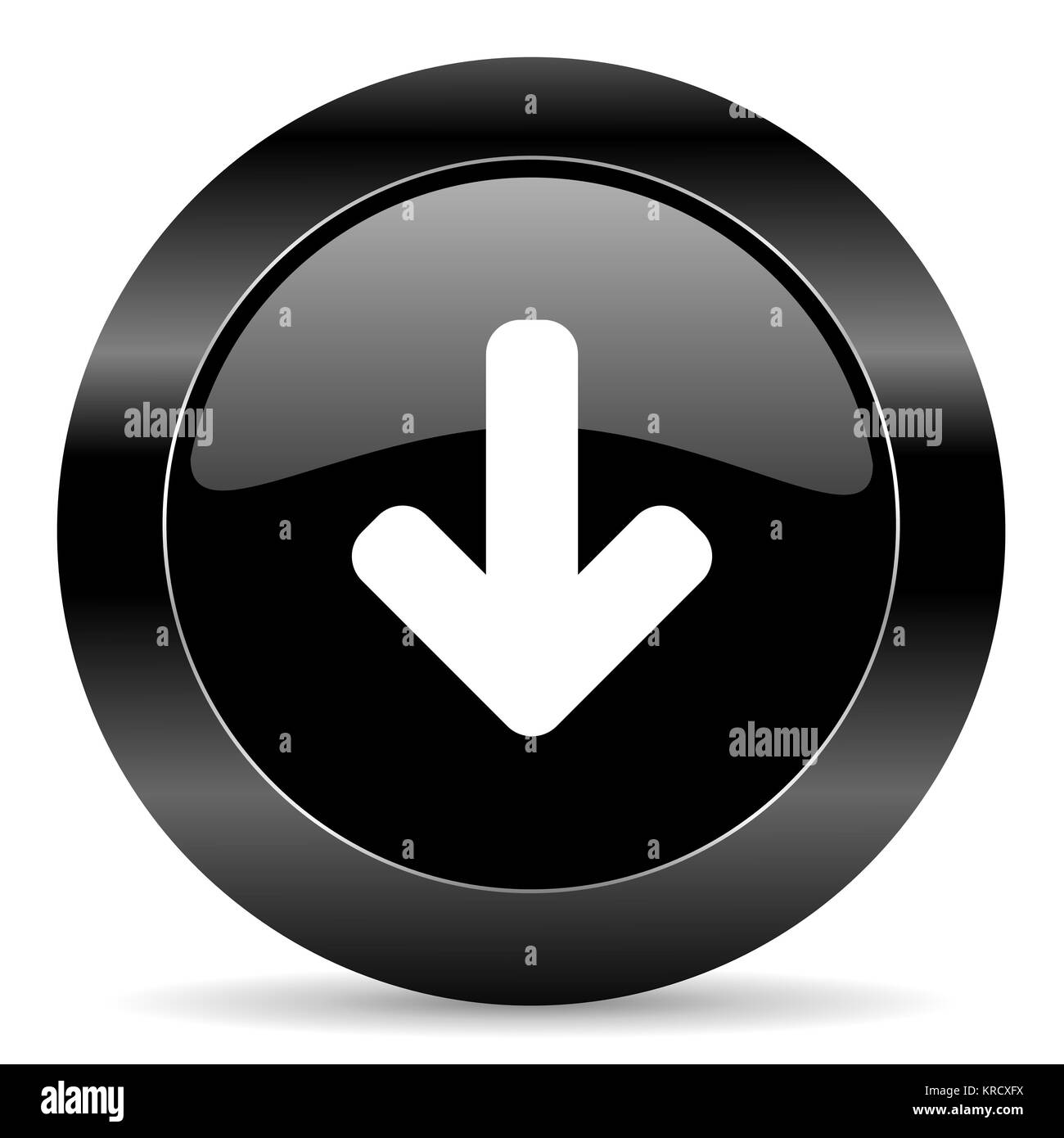 Download button icon arrow Black and White Stock Photos & Images - Alamy