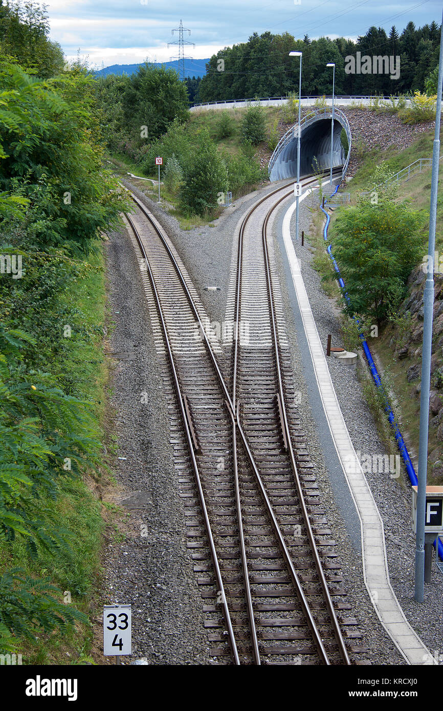 rail track of a railway line Stock Photo - Alamy