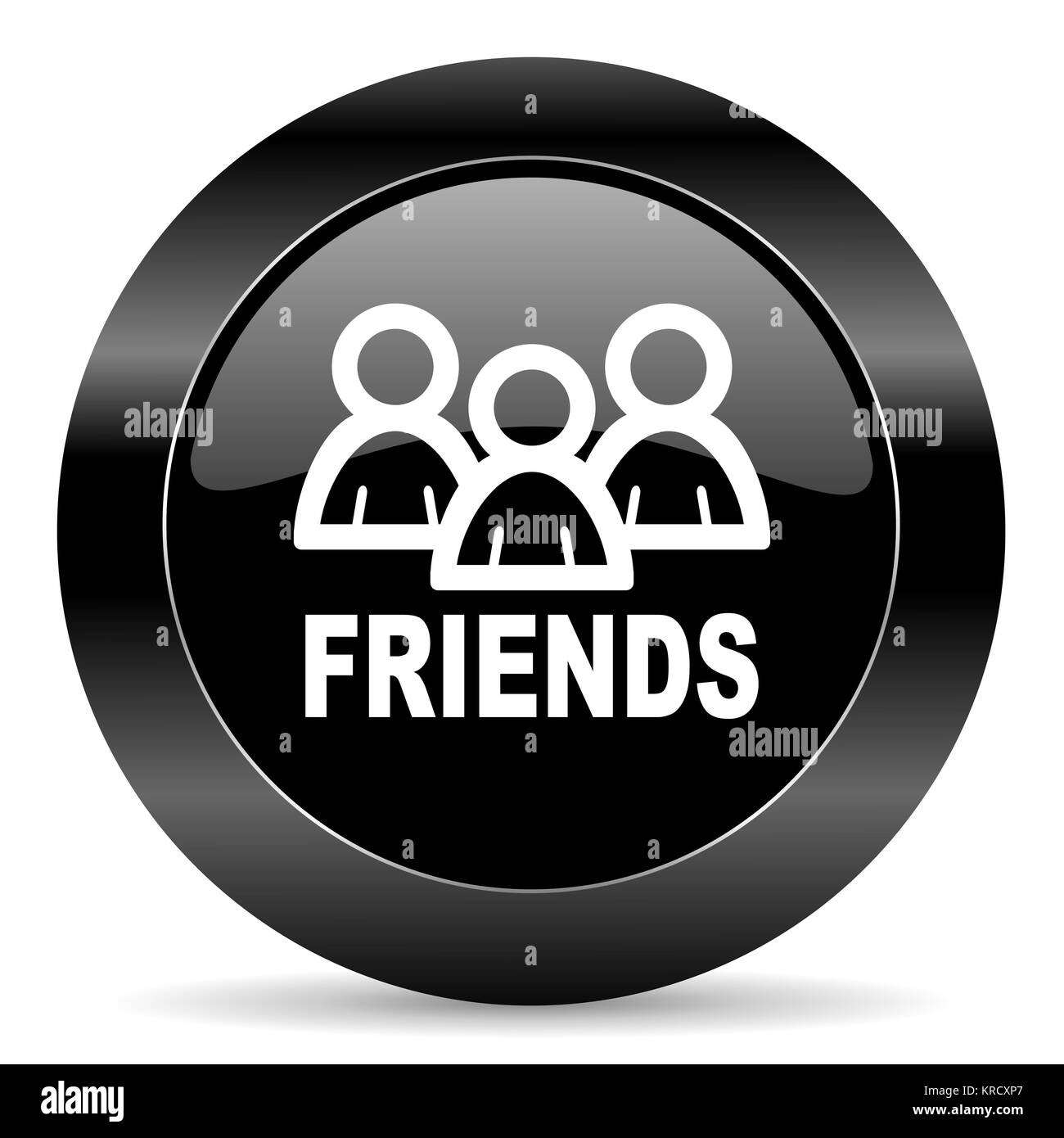 Friendship group icon black glossy hi-res stock photography and images -  Alamy