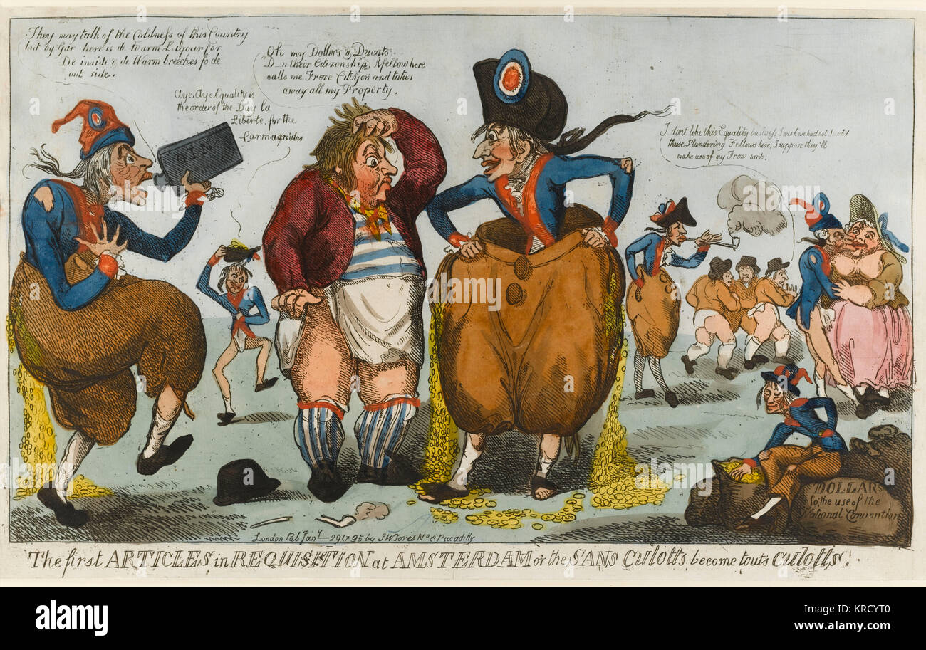 Satirical cartoon, The First Articles in Requisition Stock Photo