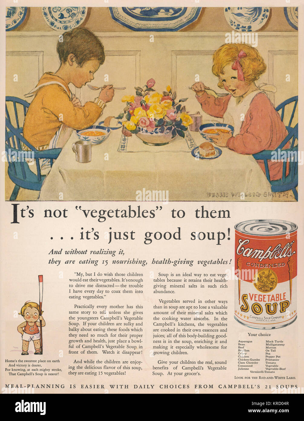 CHILDREN EATING SOUP Stock Photo - Alamy