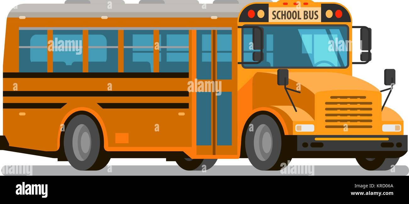 School bus. Flat style, vector illustration Stock Vector