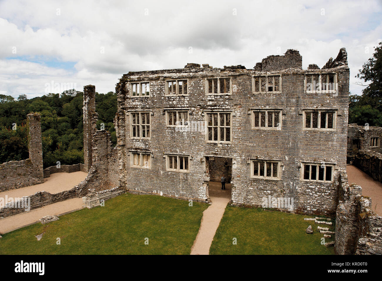 Part of the ruins of Berry Pomeroy Castle near Totnes in Devon.  Much construction work was undertaken during the 15th and 16th centuries, but the building was abandoned by 1700, and is reputed to be haunted.       Date: 2009 Stock Photo