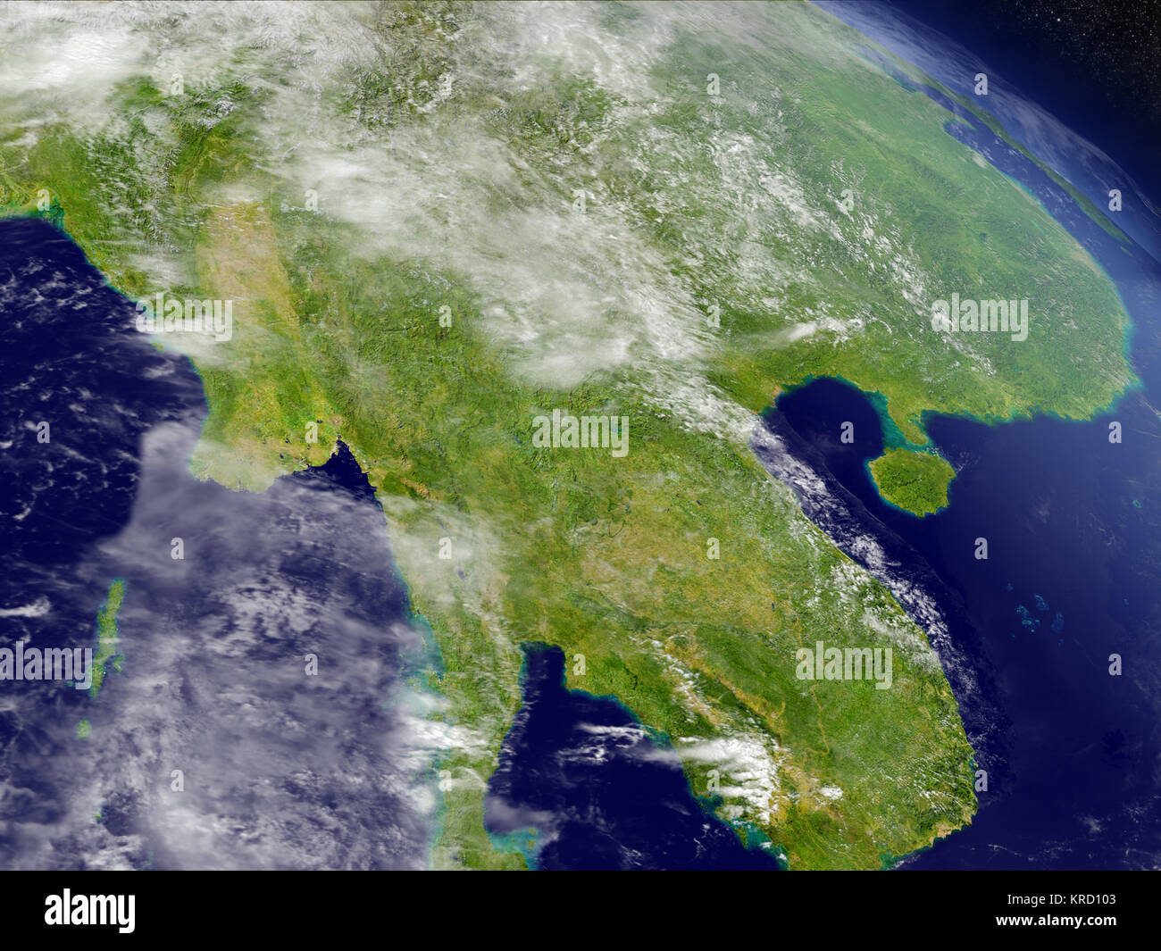 Myanmar from space Stock Photo