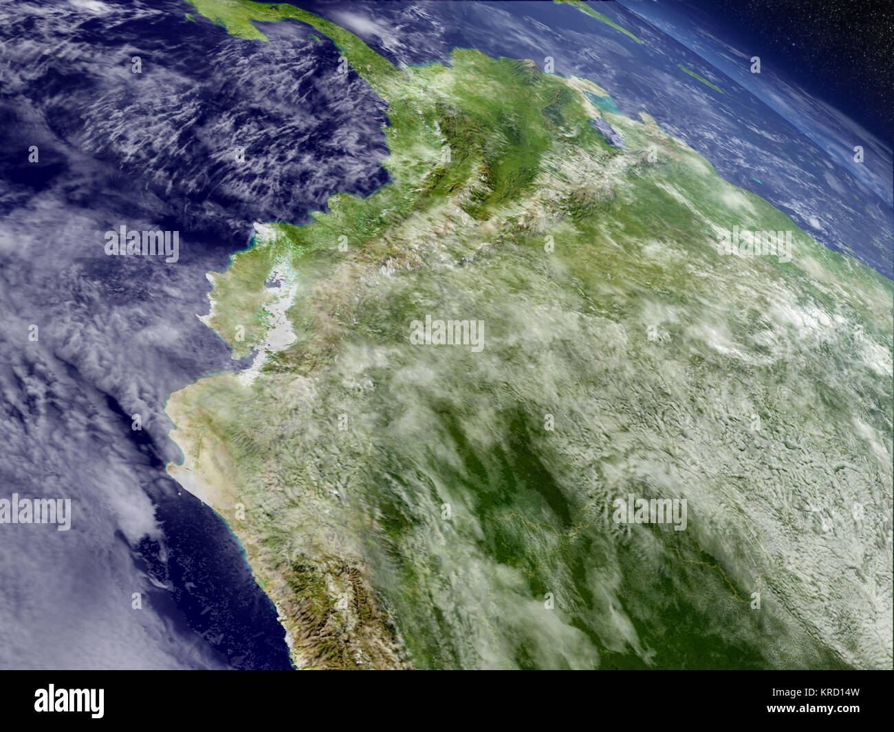 Ecuador from space Stock Photo