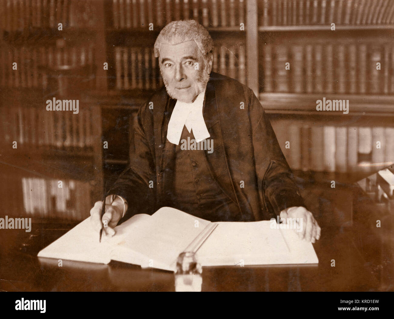 Judge Bacon at his desk Stock Photo