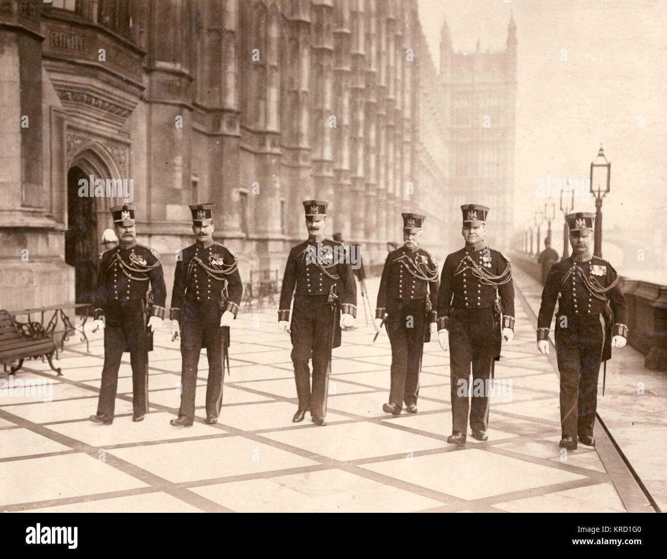 King's Bodyguard outside Parliament, London Stock Photo