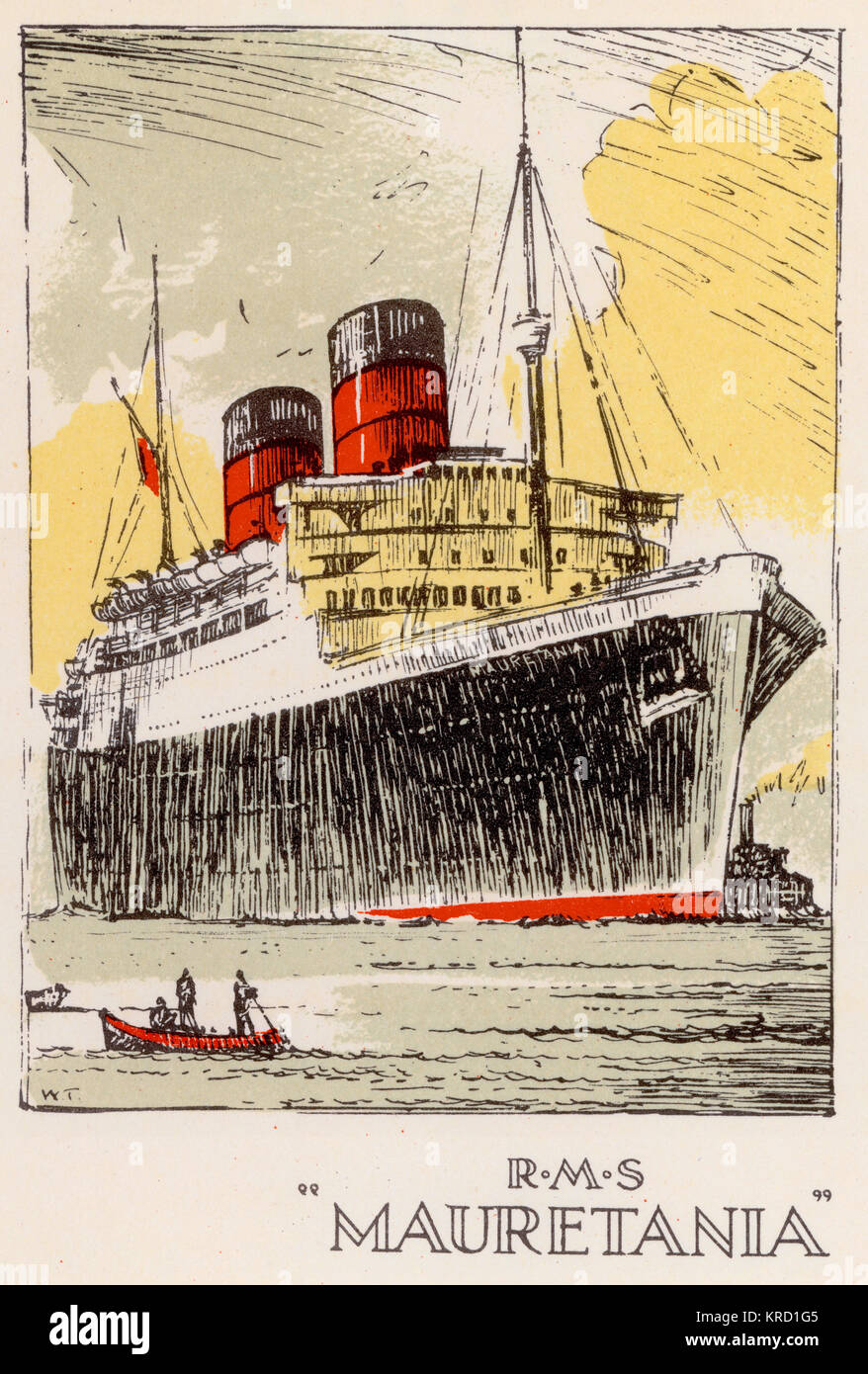 RMS Mauretania. A successor to RMS Mauretania of 1906. Launched 28th July, 1938 she saw only the briefest period of commercial operation before being requisitioned by the British Government for use as a troop ship during World War II. In 1947 she rejoined commercial service and sailed the transatlantic route during the summer months and the Caribbean during the winter. She was finally withdrawn from service and sold for scrap in 1965.     Date: Launched 1938 Stock Photo