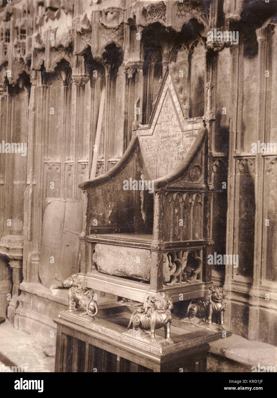 Coronation Chair, Westminster Abbey, London Stock Photo
