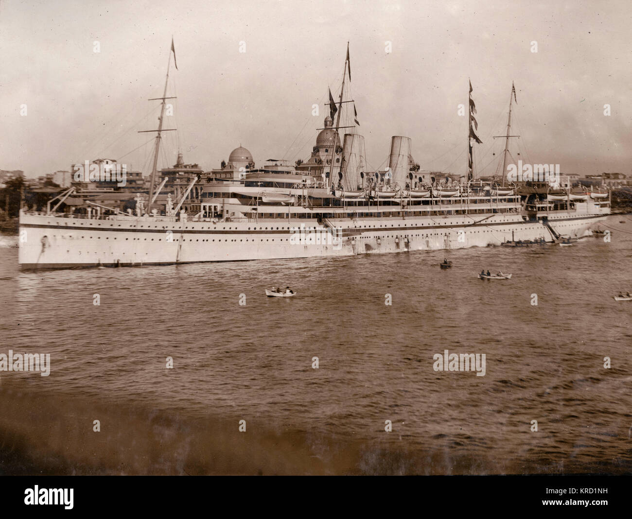 The HMS Medina at Port Said, Egypt, with King George V and Queen Mary ...