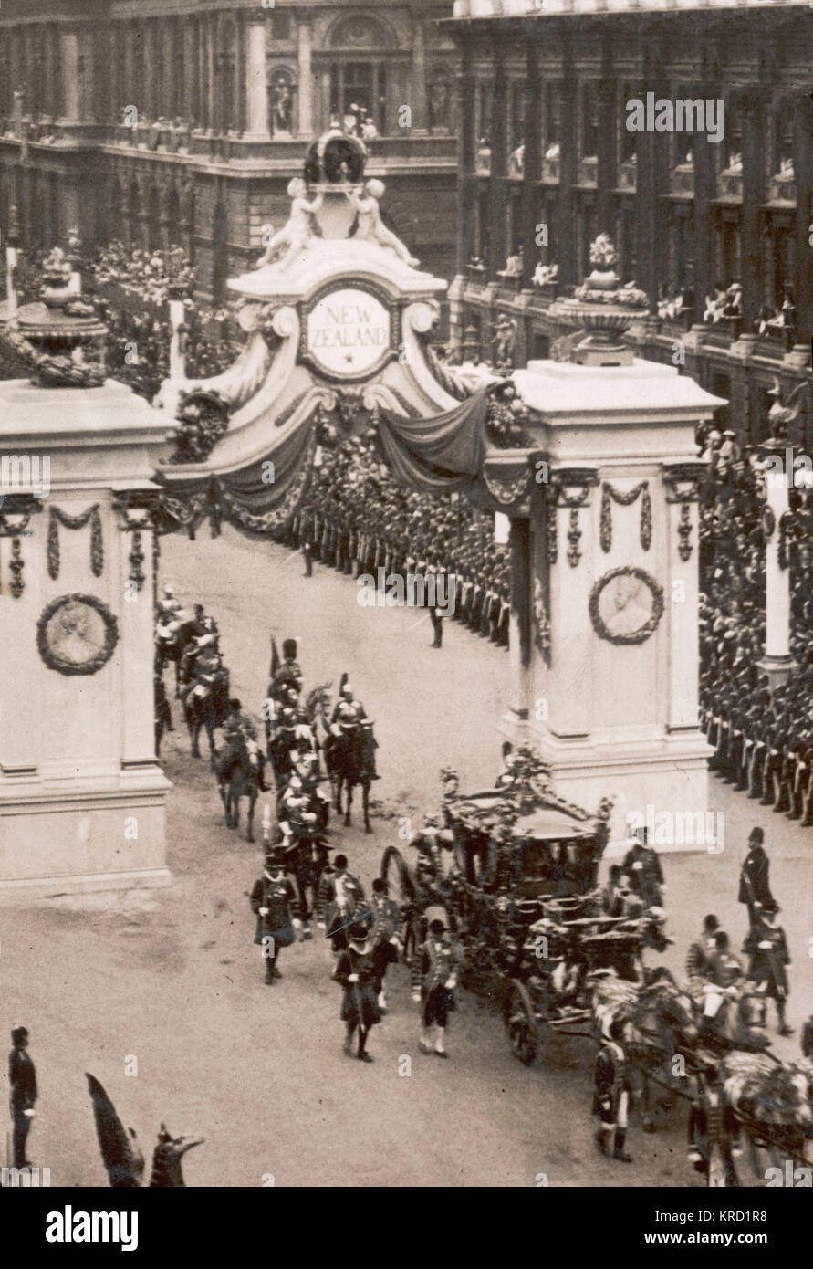 Coronation Procession in Whitehall, London Stock Photo