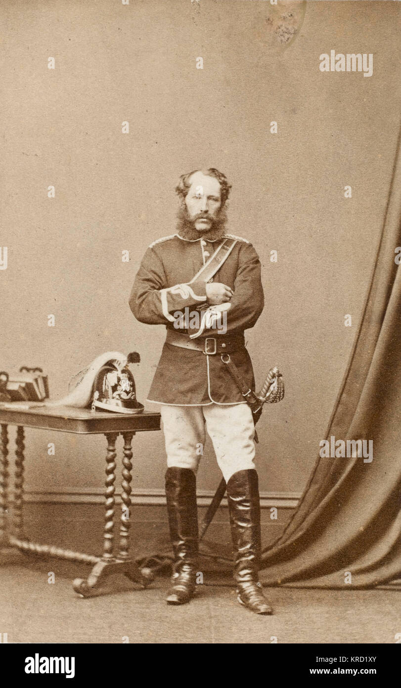 A Victorian man in military uniform, possibly Frederick Charles Polhill-Turner of the 6th Dragoon Guards (Carabiniers).       Date: circa 1850s Stock Photo