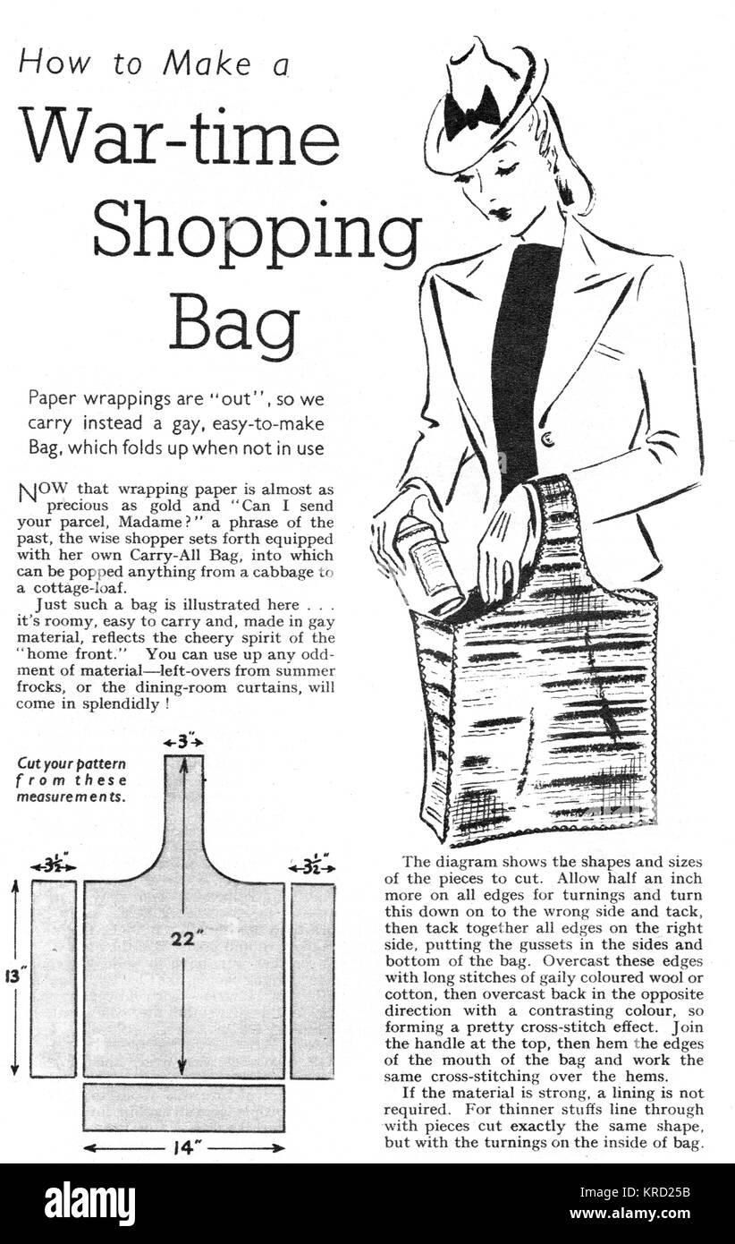 Wartime shopping bag Stock Photo