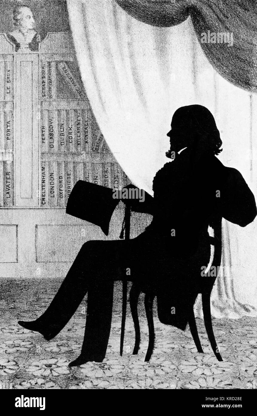Portrait of the silhouette artist, August Edouart Stock Photo