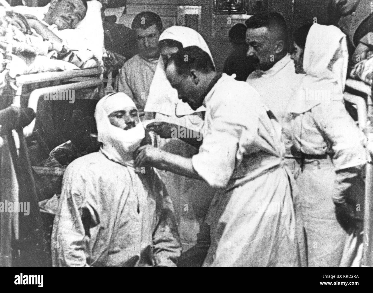 Russian Troops Getting Medical Aid, WW1 Stock Photo