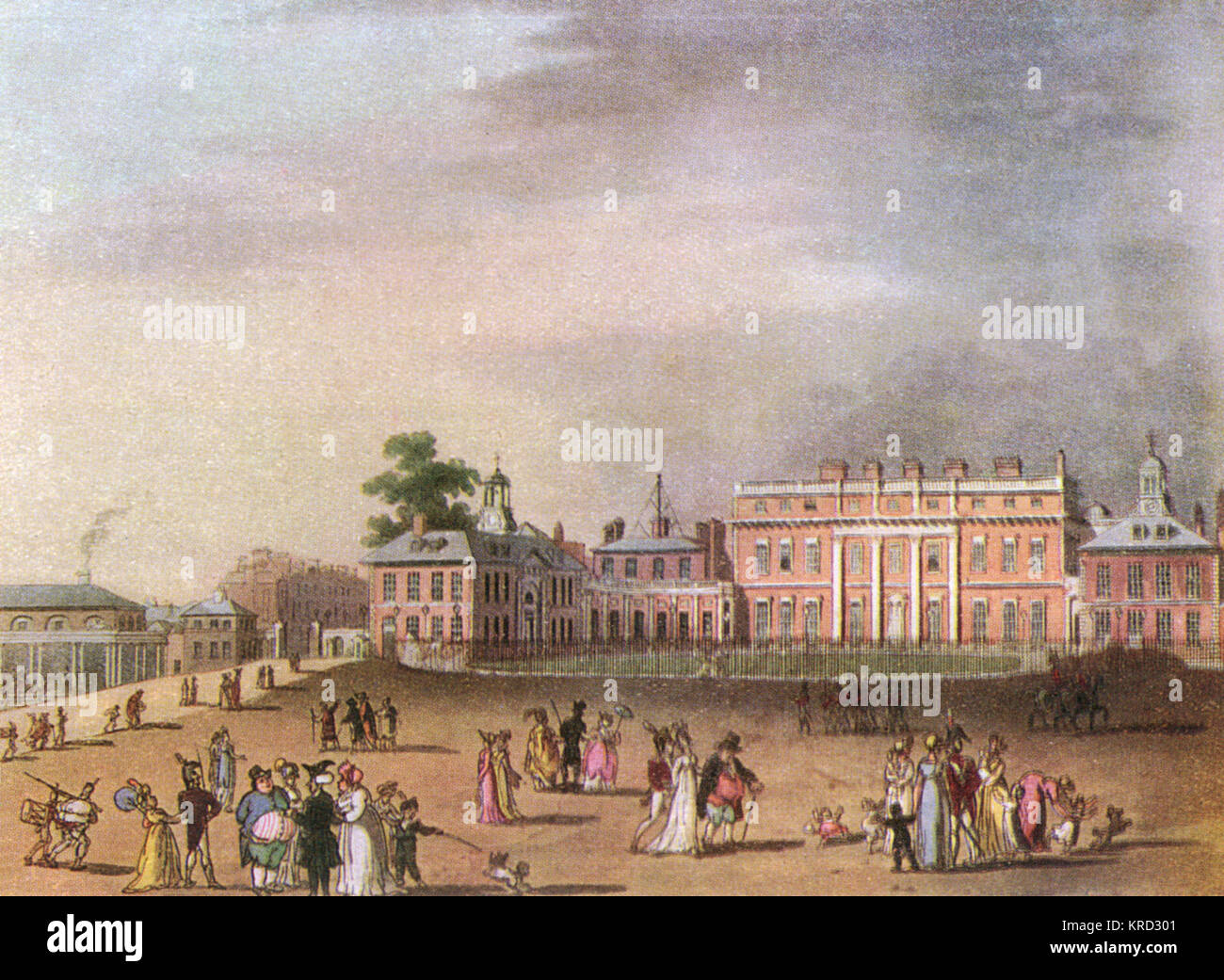 Queen's Palace (Buckingham Palace) in 1809 Stock Photo