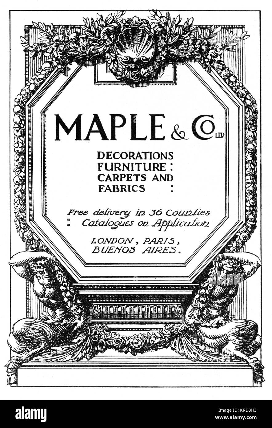 Advertisement for Maple's, London's bestknown furniture store situated