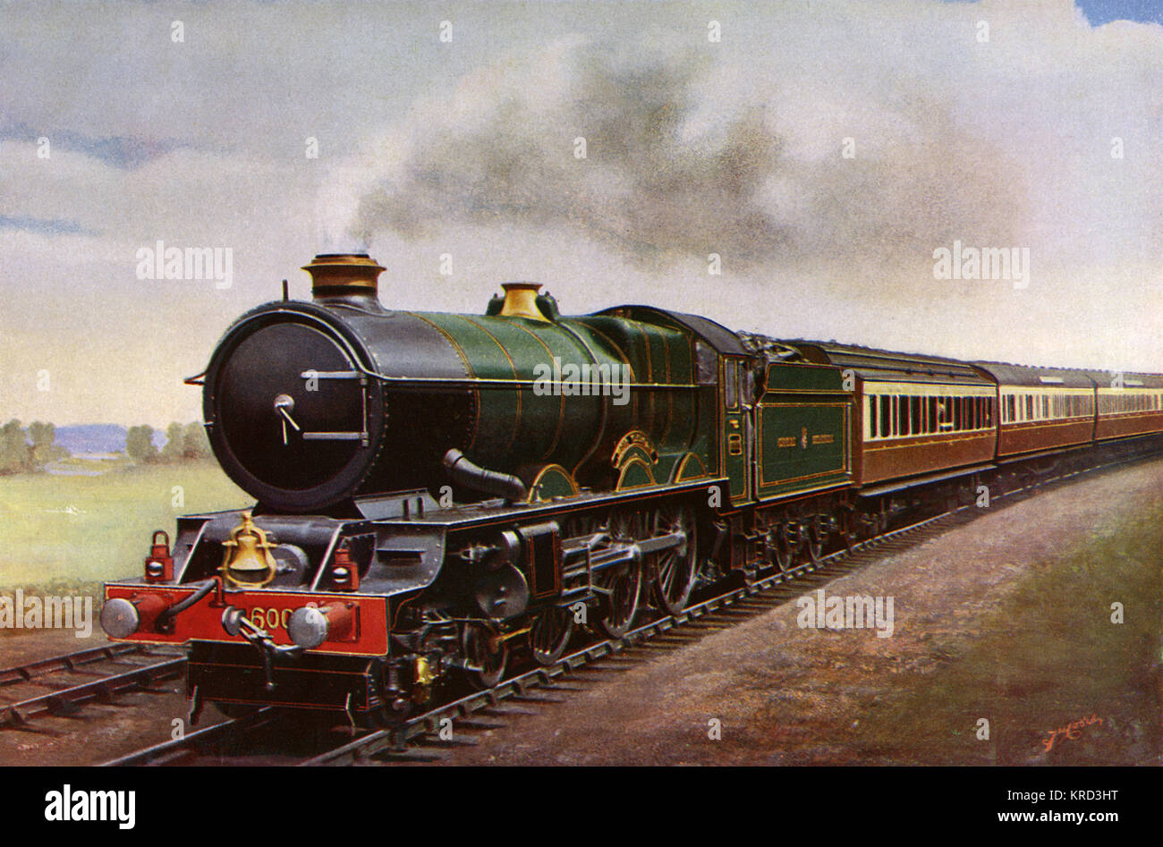 The 'Cornish Riviera Express' hauled by 'King George V', a locomotive of the Great Western Railway.     Date: c. 1930 Stock Photo
