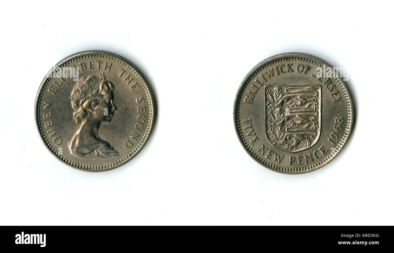 Bailiwick of Jersey coin, five new pence Stock Photo
