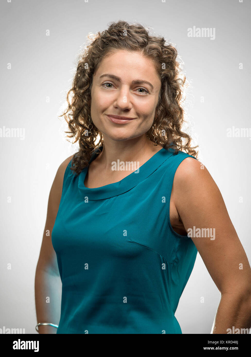 Portrait of new astronaut candidate Jessica U. Meir, Ph.D., for media event.  Photo Date: August 14, 2013.  Location: Building 8, Room 183 - Photo Studio.  Photographer: Robert Markowitz Jessica U. Meir portrait for media event Stock Photo