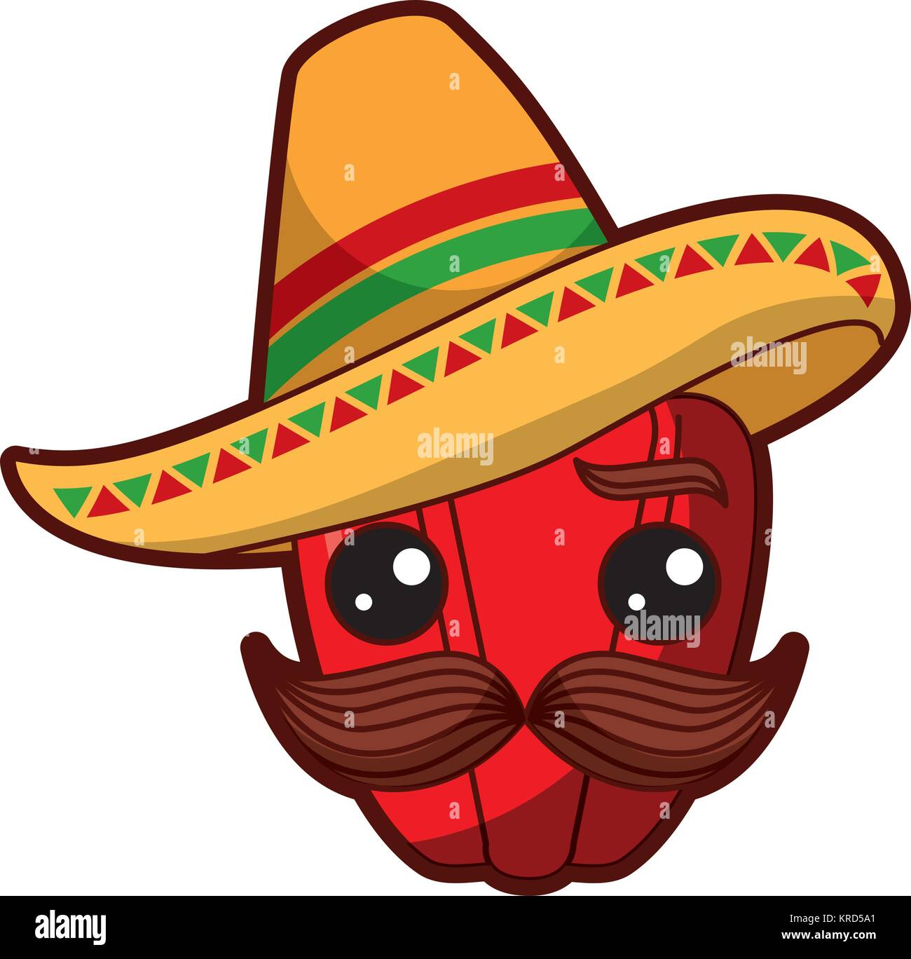 fresh pepper with mexican hat kawaii character Stock Vector Image & Art ...