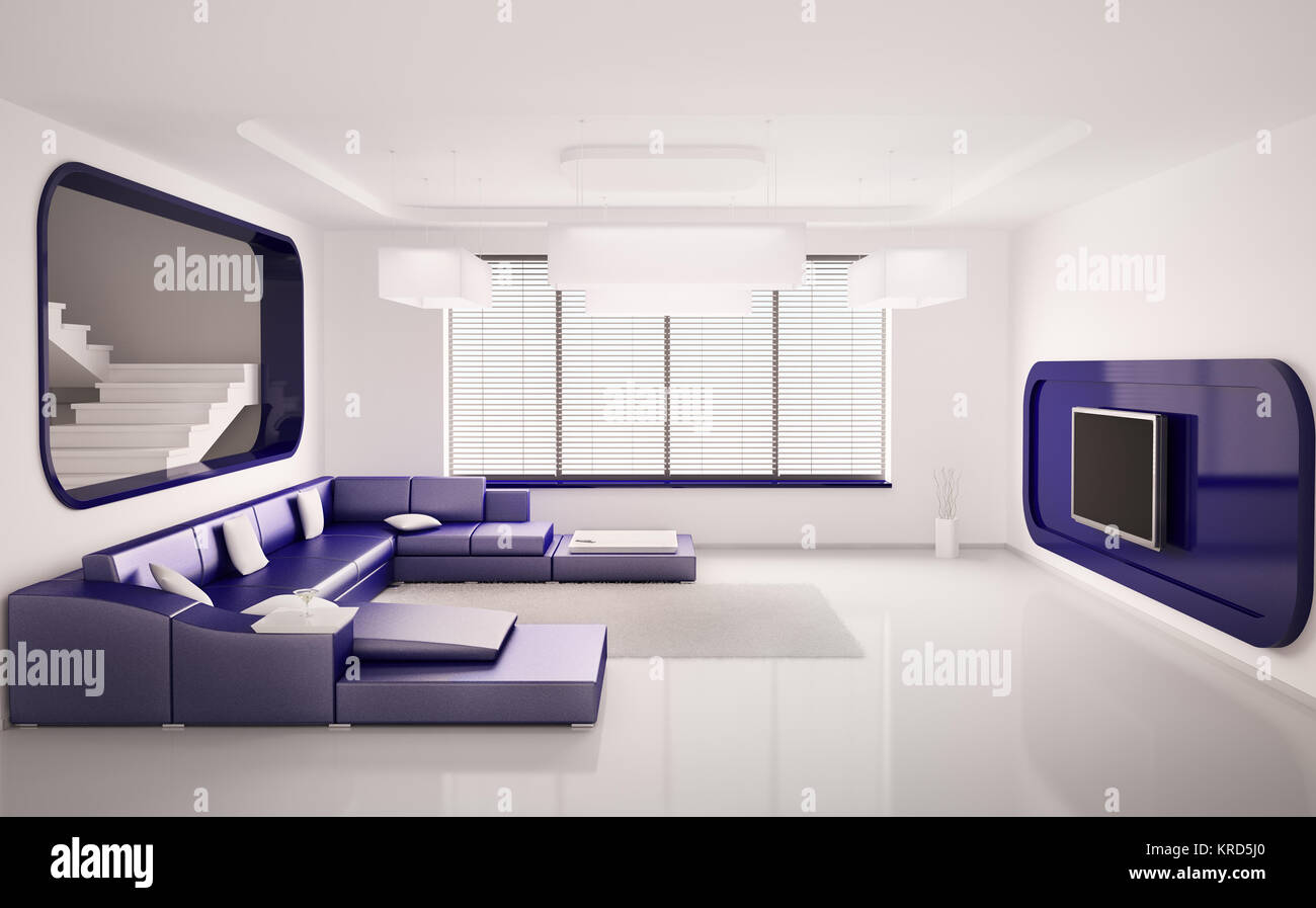 Interior of apartment with stairs 3d render Stock Photo - Alamy