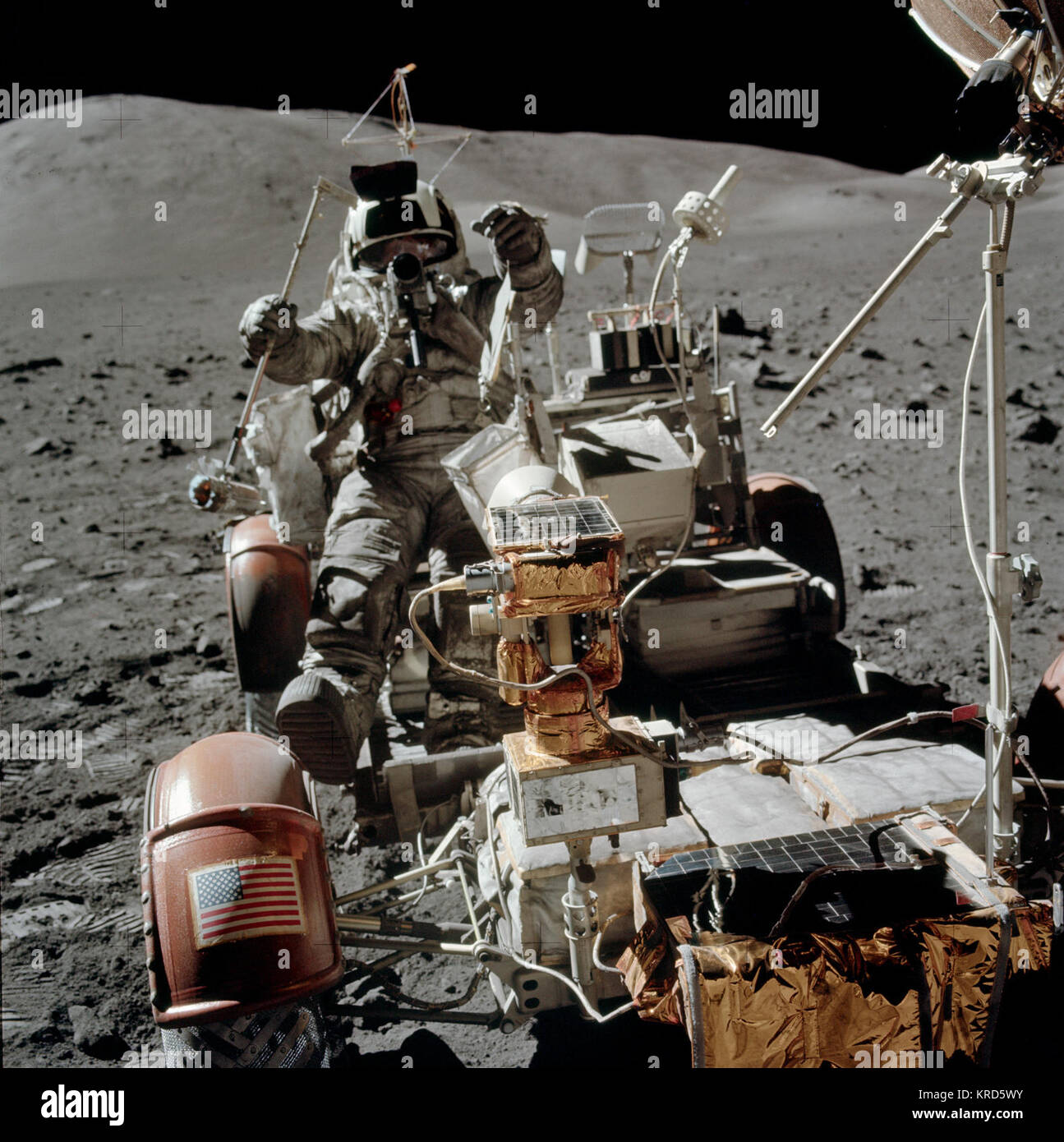 Apollo 17 Lunar Roving vehicle AS17-134-20453HR Stock Photo - Alamy