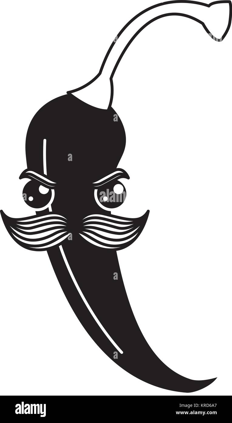 spicy chile with mustache kawaii character Stock Vector Image & Art - Alamy