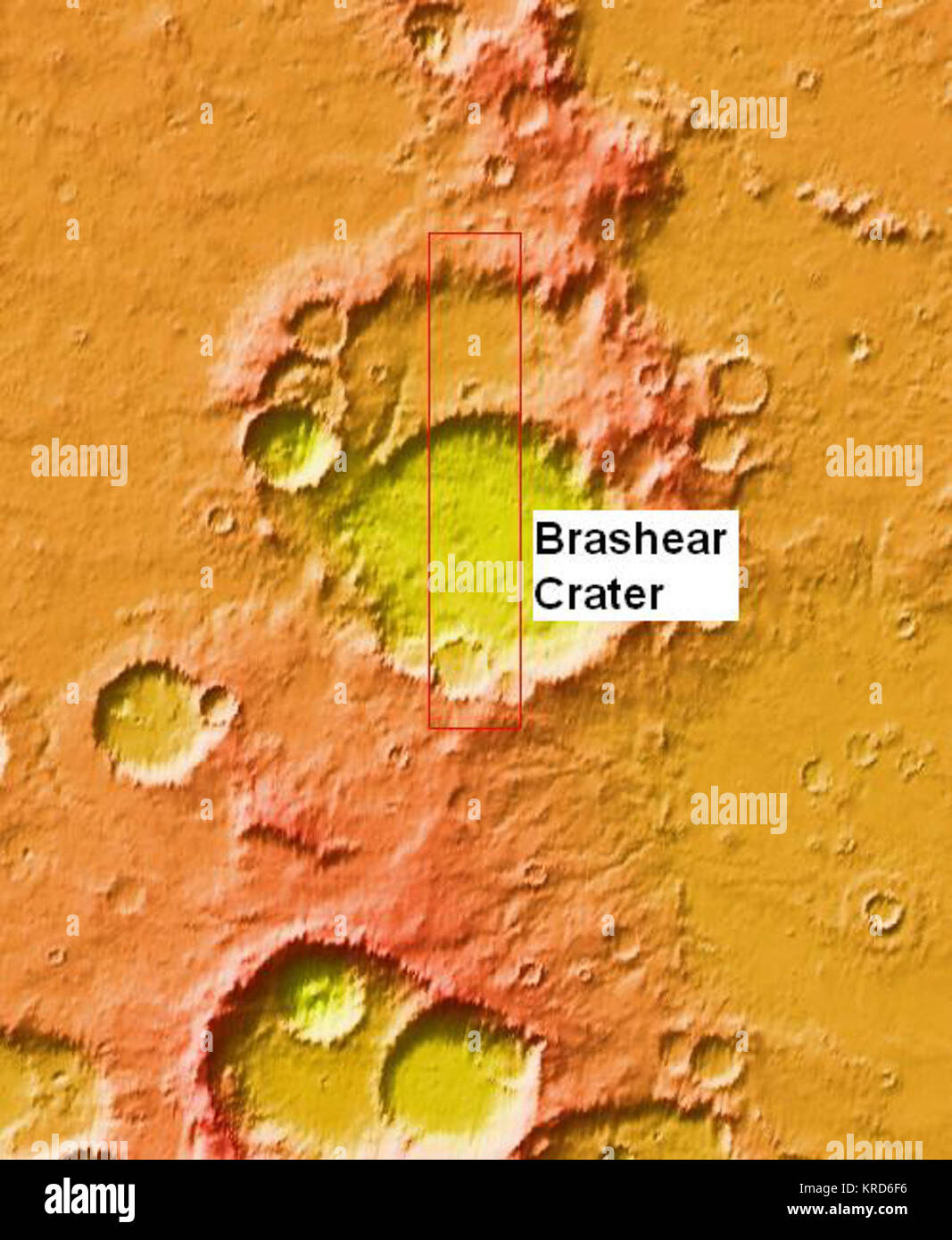 Brashear Crater by MOLA Stock Photo Alamy