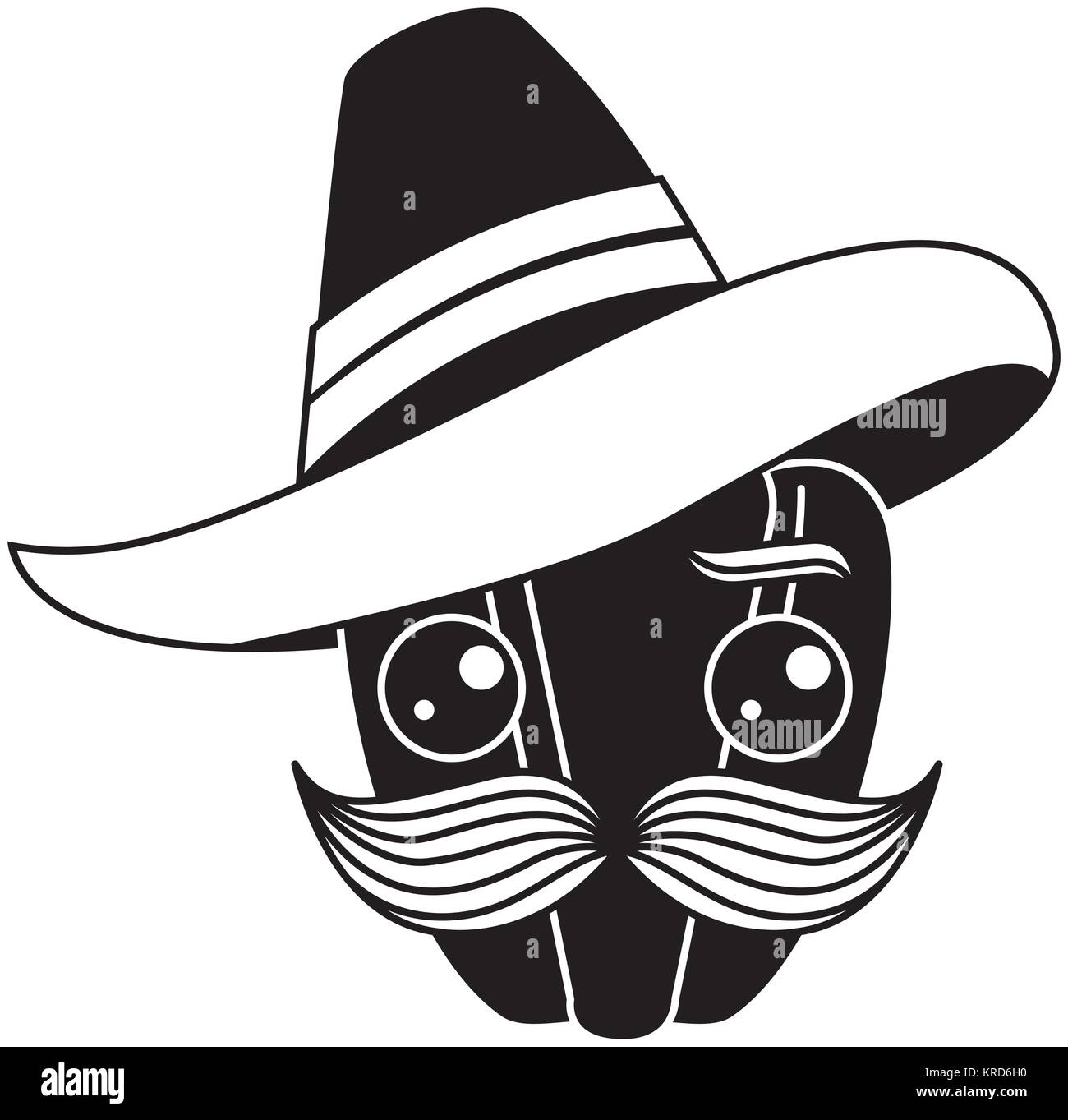 fresh pepper with mexican hat kawaii character Stock Vector Image & Art ...