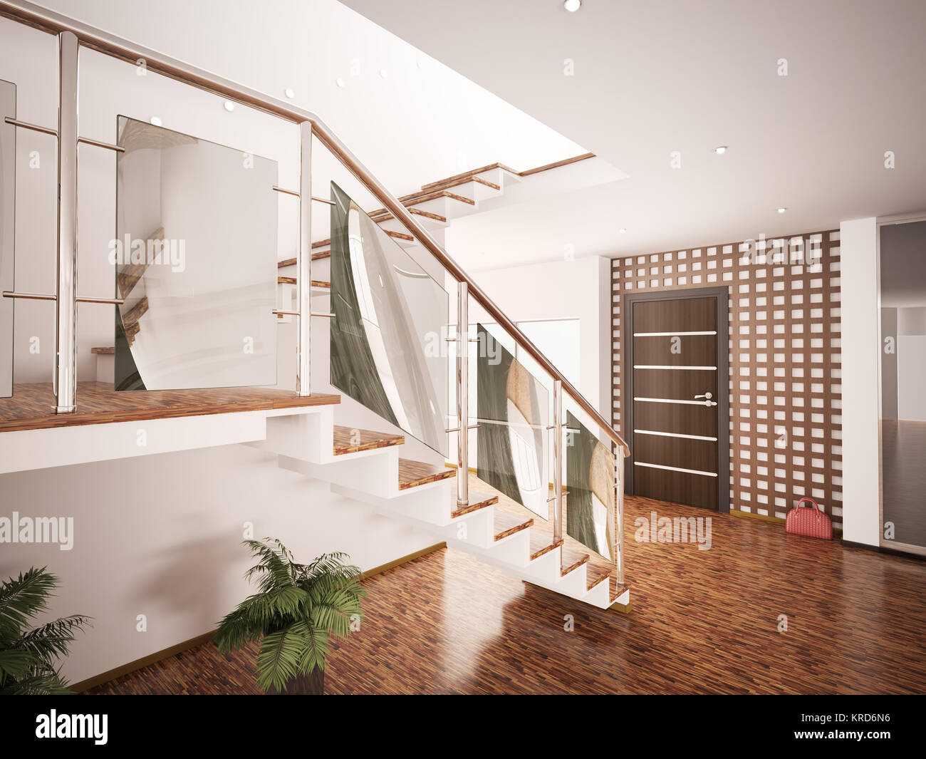 Interior entrance hall staircase 3d hi-res stock photography and images ...