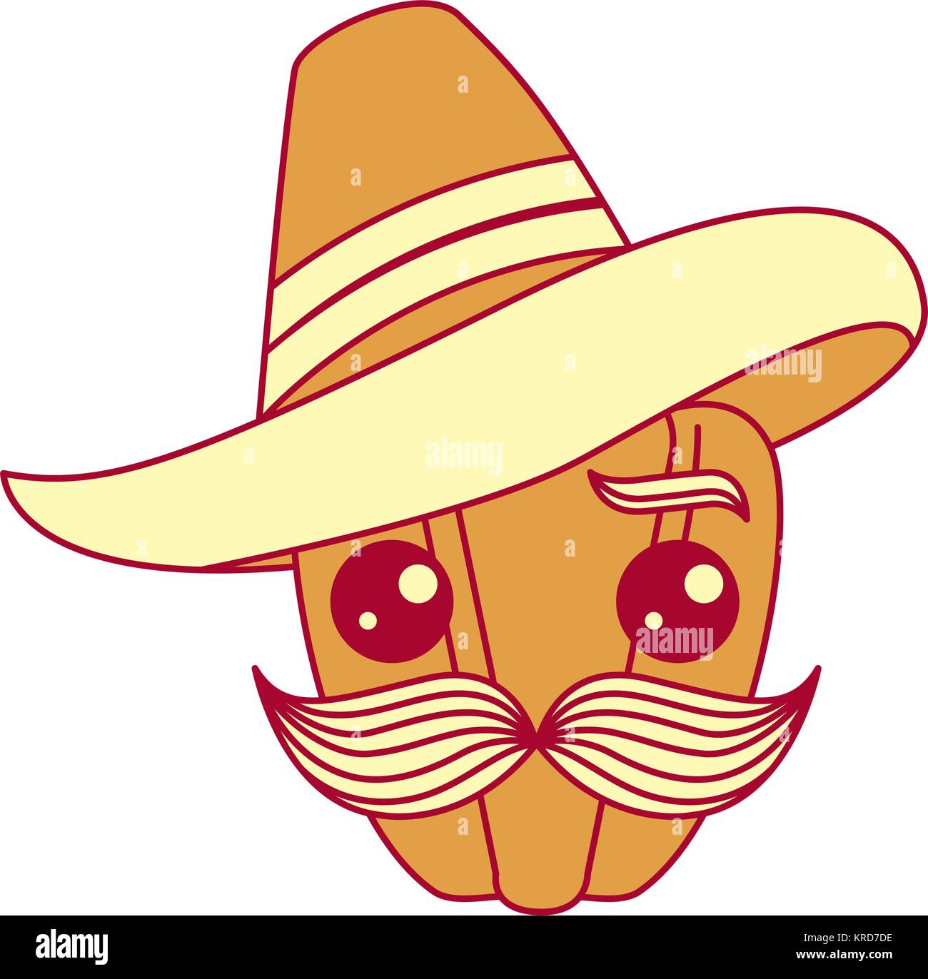 fresh pepper with mexican hat kawaii character Stock Vector Image & Art ...