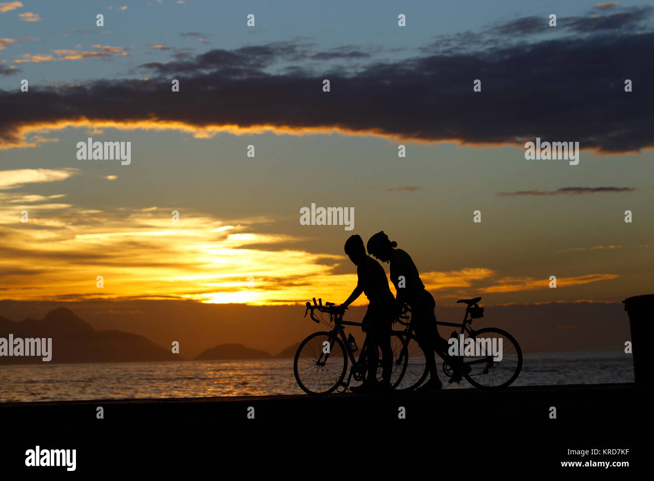 People doing sport activities early morning at Copacabana beach, Rio de ...