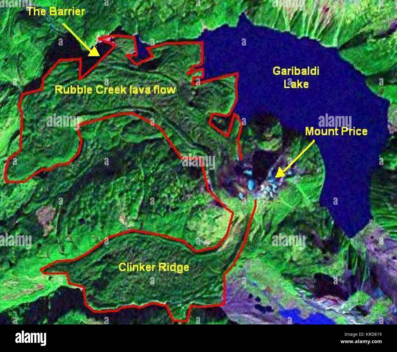 Garibaldi Lake area map Stock Photo Alamy