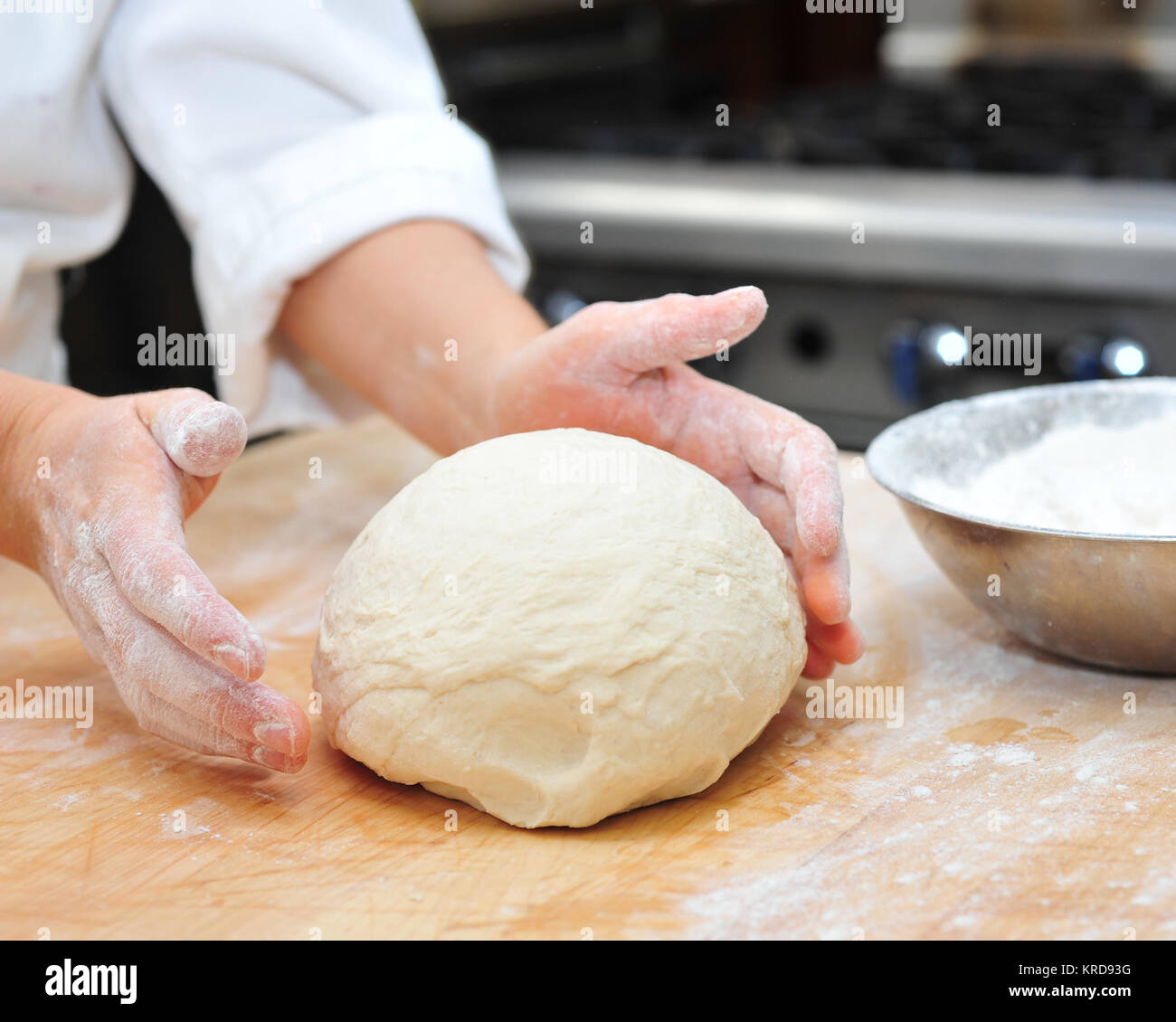 Bread making dough knead Stock Photo Alamy