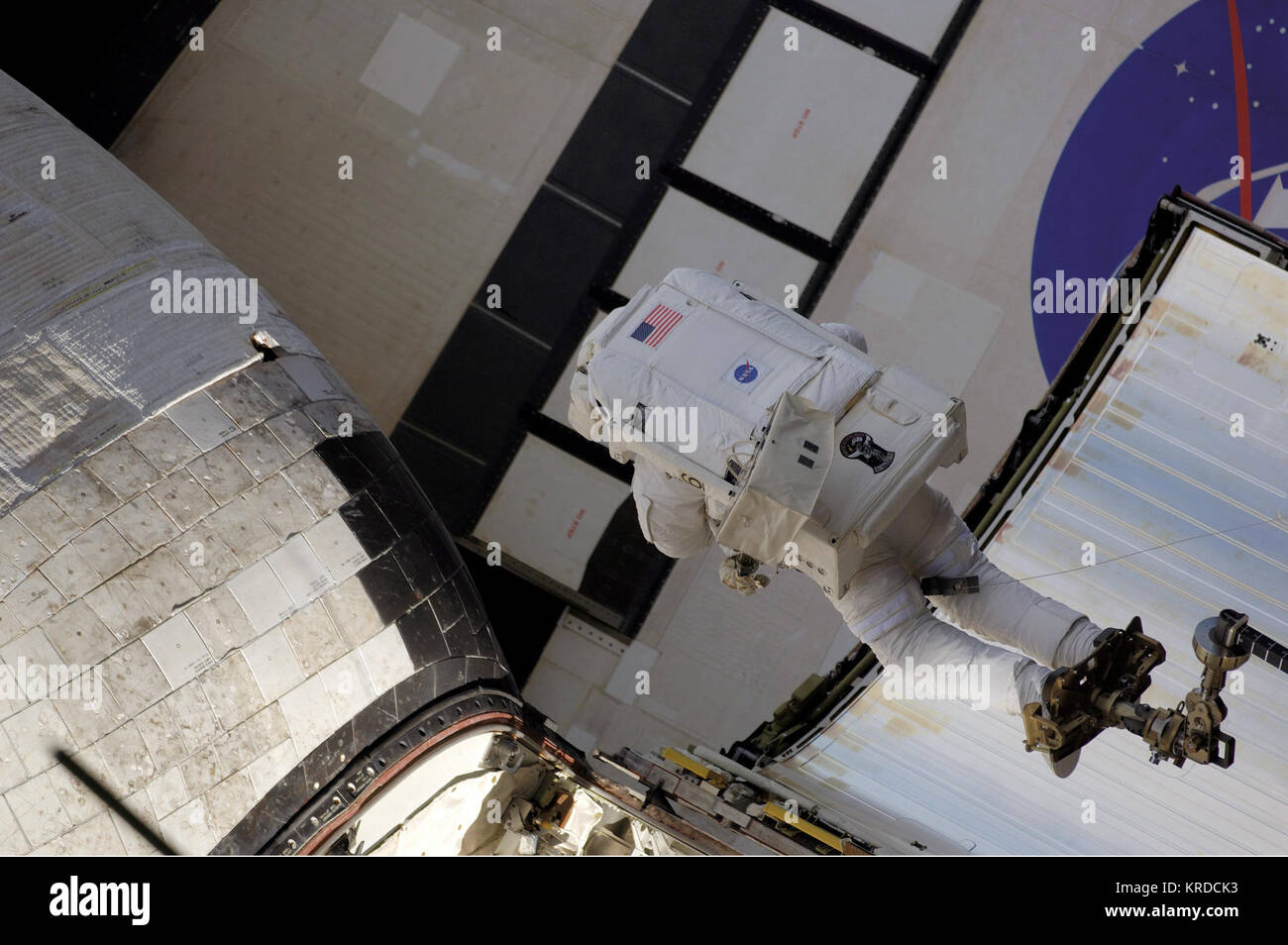 STS117 John Olivas EVA3 Stock Photo