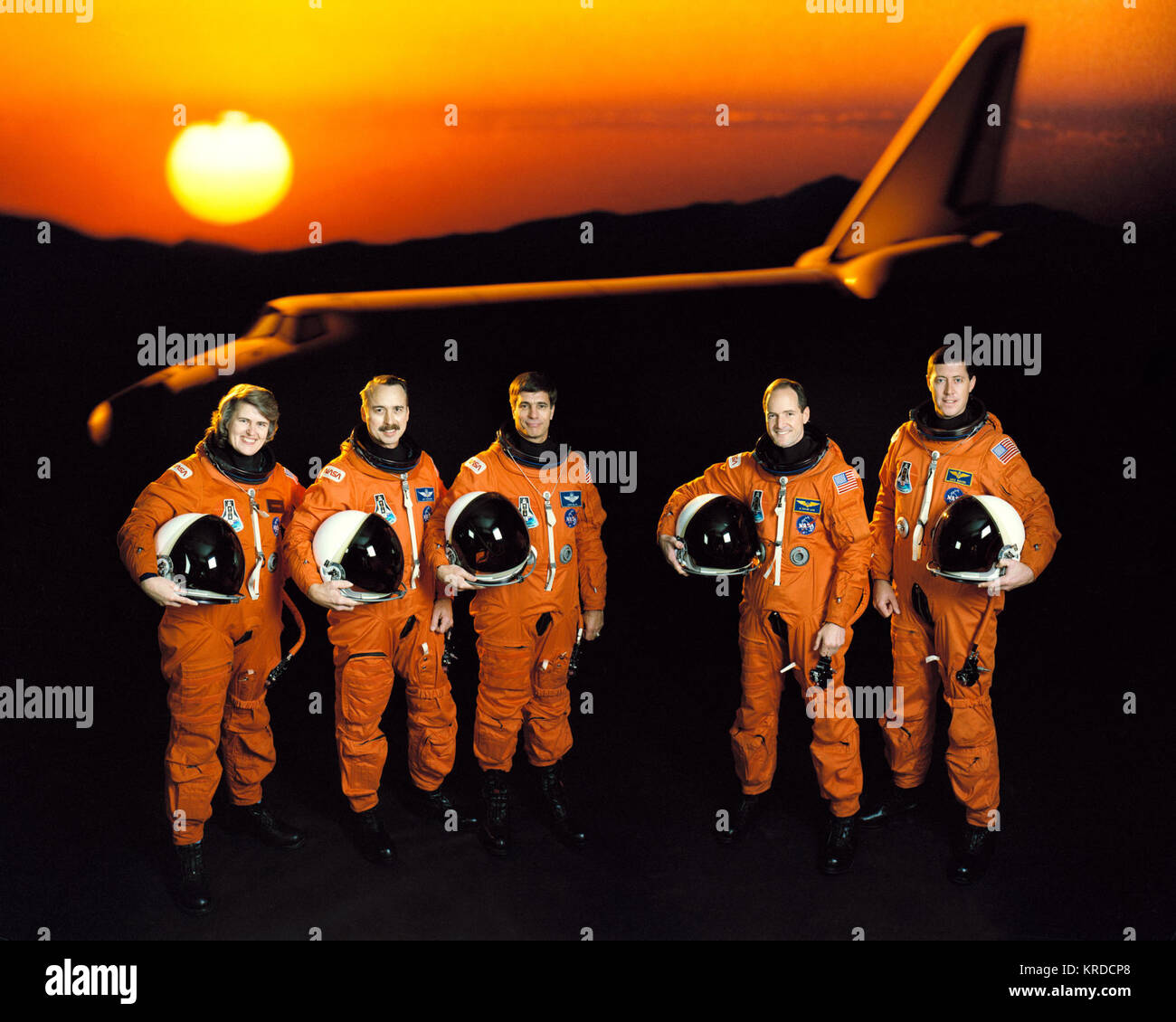STS43 Official crew portrait Stock Photo Alamy